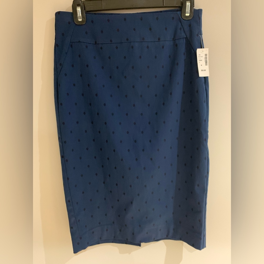 RW&CO Pull On Pencil Skirt Blue Polka Dot Size M